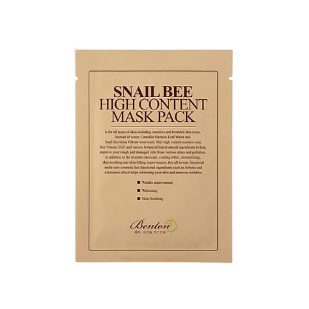 [Benton] SNAIL BEE HIGH CONTENT MASK PACK - glass skin.