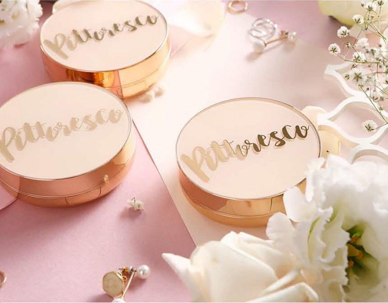 [Pittoresco]  Mist/cover makeup cushion - glass skin.