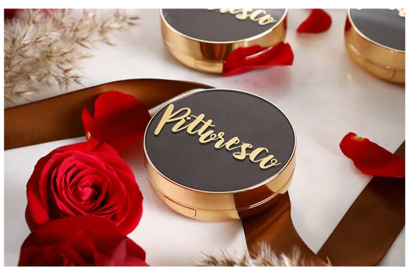 [Pittoresco]  Mist/cover makeup cushion - glass skin.